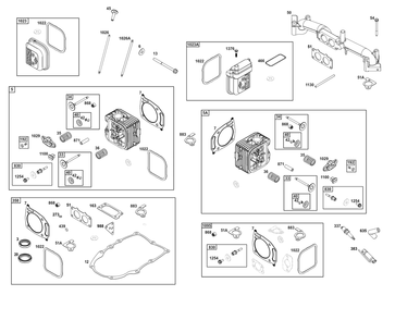 Cylinder Head Group Diagram and Parts List for 386777-3151-G1 200000 - 399999 Briggs and Stratton Engine